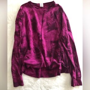 Maroon/pink tie-dye sweatshirt originally from Target. Pockets and thumb holes.